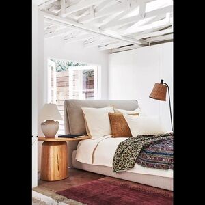 NWT Anthropologie Relaxed Cotton-Linen Duvet Cover Queen Cream color